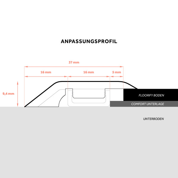 Floorify Rigid-Vinylplanken Anpassungsprofil 2000x42,2x10 mm Farbe bitte im Artikel auswählen