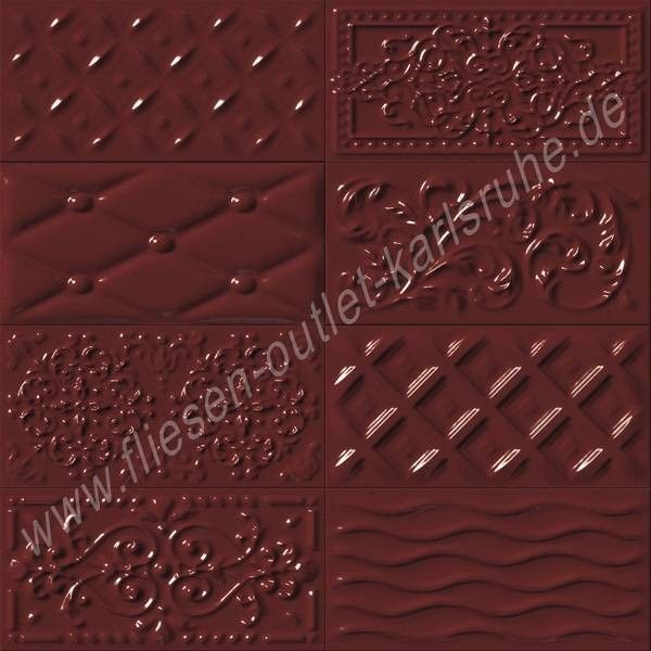Vives Raspail cereza 10x20 cm Relief-Dekor kirsche glänzend